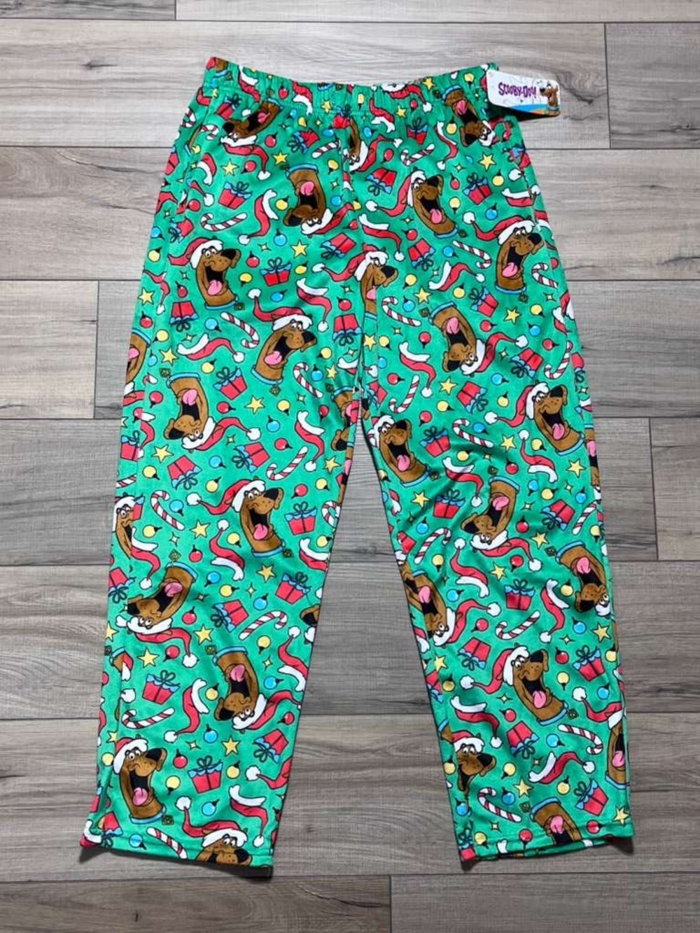 Scooby Doo Unisex Christmas‎ Pull On Pajama Pants Size Large Green